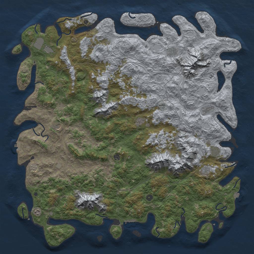Rust Map: Procedural Map, Size: 6000, Seed: 34639957, 19 Monuments