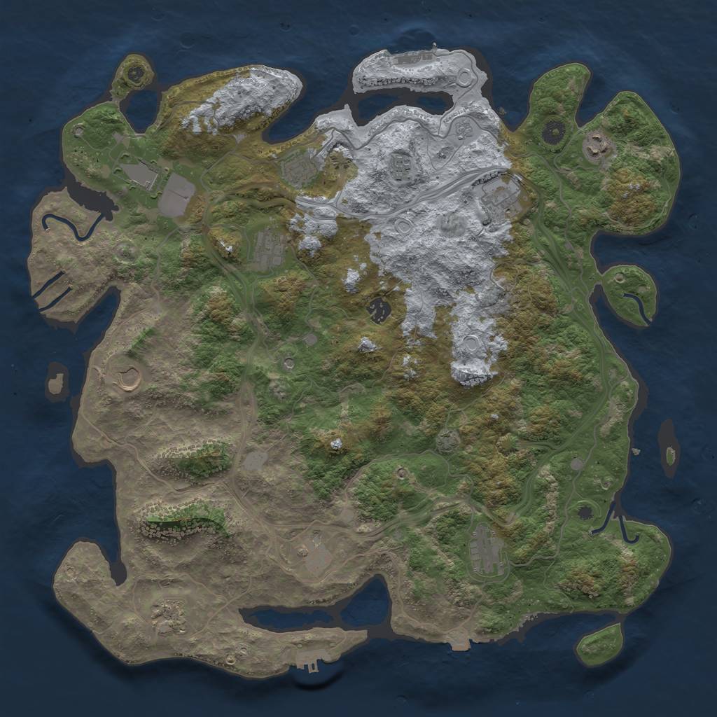 Rust Map: Procedural Map, Size: 4500, Seed: 638273828, 19 Monuments