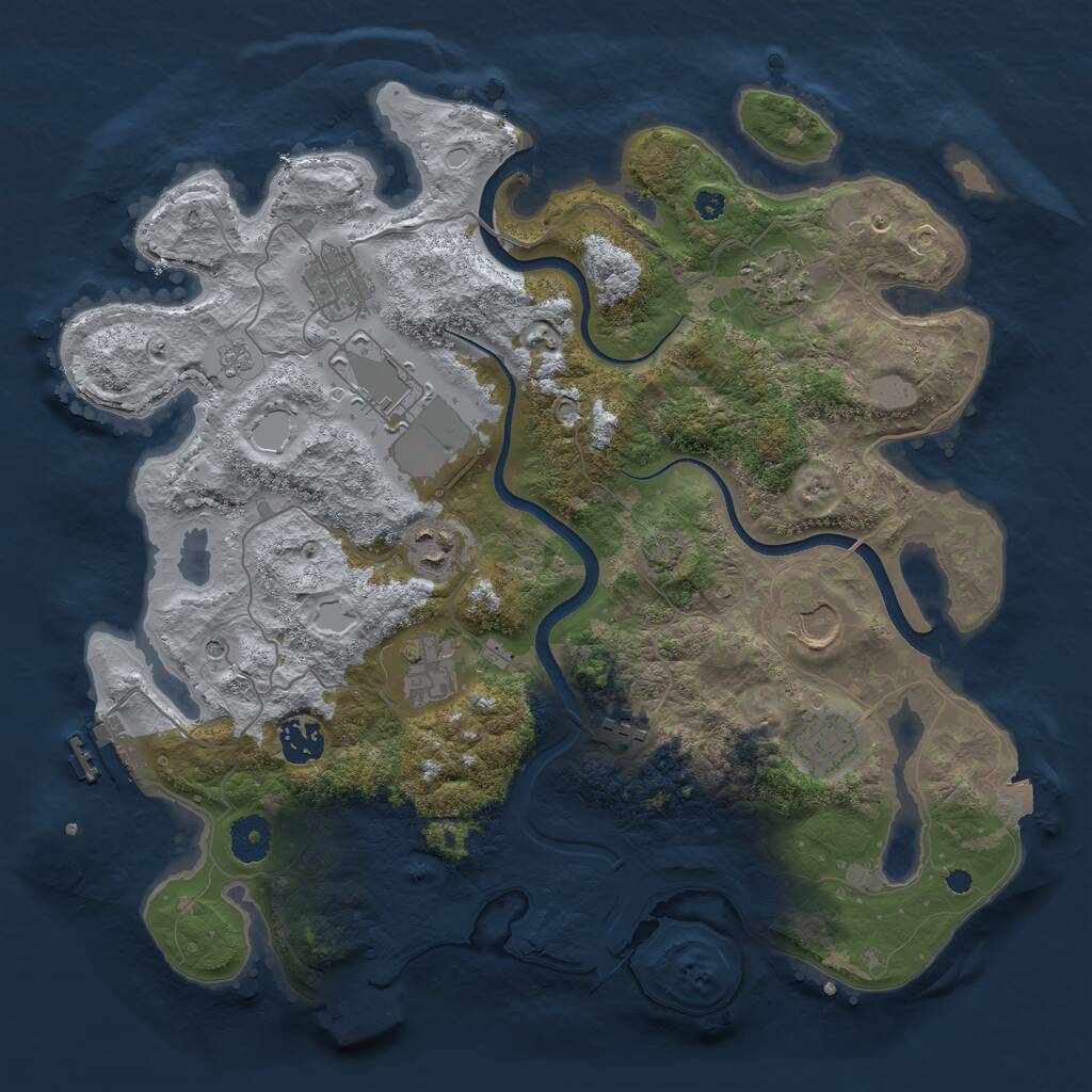 Rust Map: Procedural Map, Size: 3650, Seed: 4203720, 15 Monuments