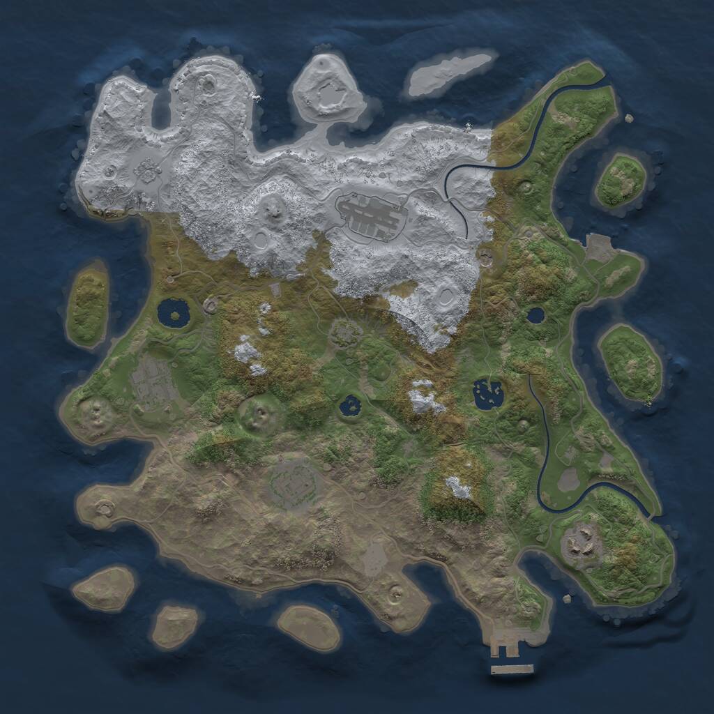 Rust Map: Procedural Map, Size: 3400, Seed: 81819949, 10 Monuments