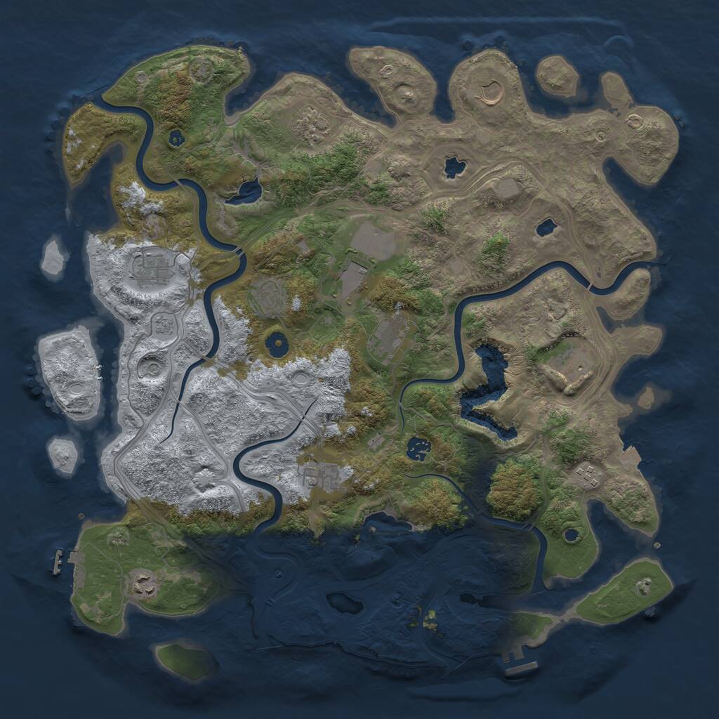Rust Map: Procedural Map, Size: 4500, Seed: 23453224, 17 Monuments