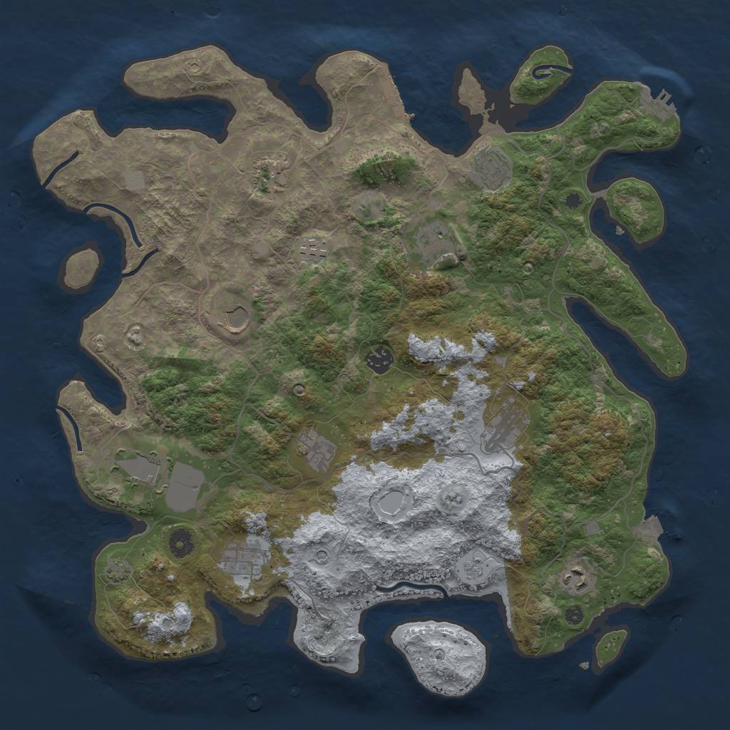 Rust Map: Procedural Map, Size: 4096, Seed: 1335335697, 19 Monuments