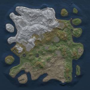 Thumbnail Rust Map: Procedural Map, Size: 3700, Seed: 23582805, 17 Monuments