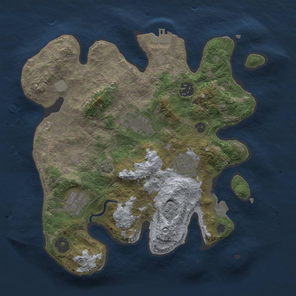 Rust Map: Procedural Map, Size: 3000, Seed: 1948698278, 10 Monuments