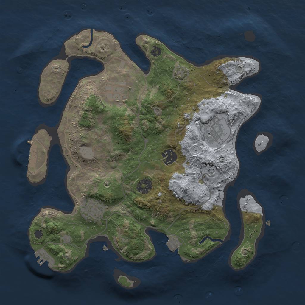 Rust Map: Procedural Map, Size: 3000, Seed: 9446, 11 Monuments