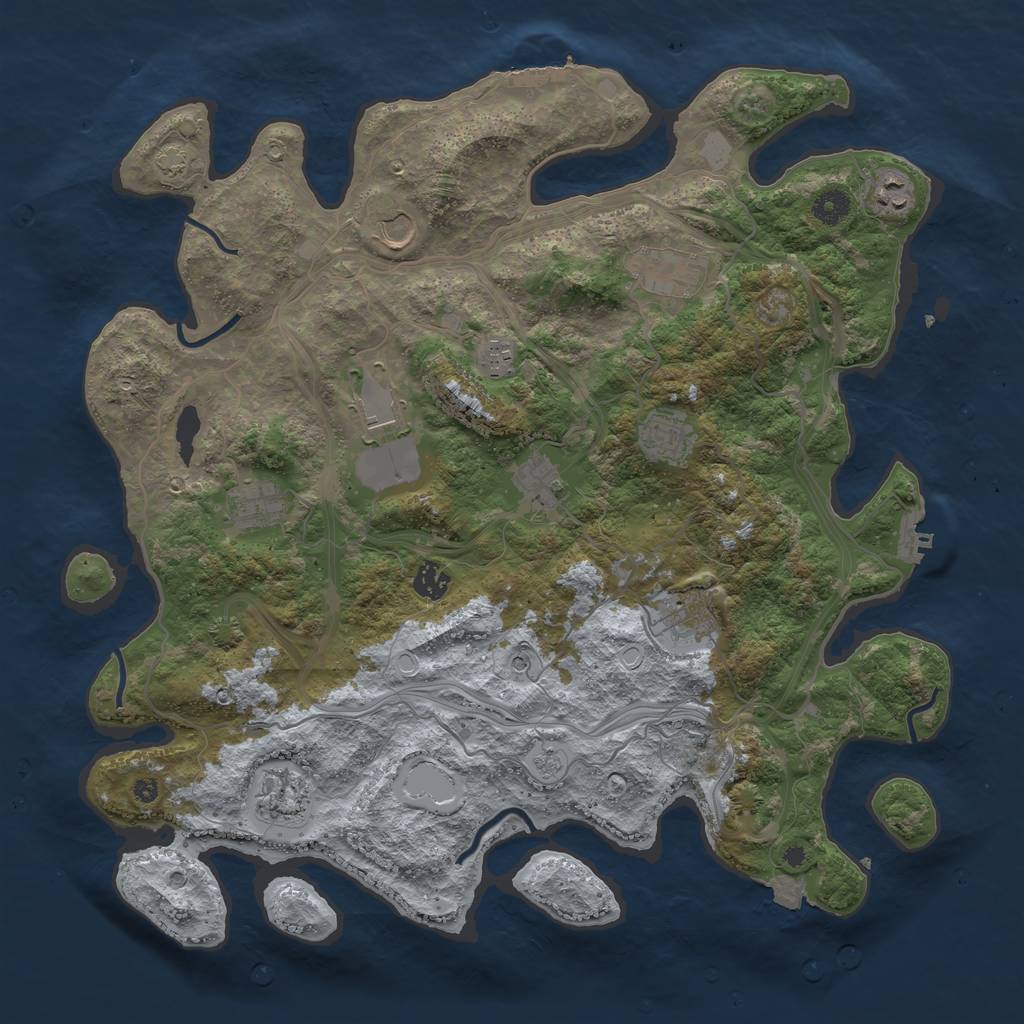 Rust Map: Procedural Map, Size: 4250, Seed: 1821233229, 19 Monuments