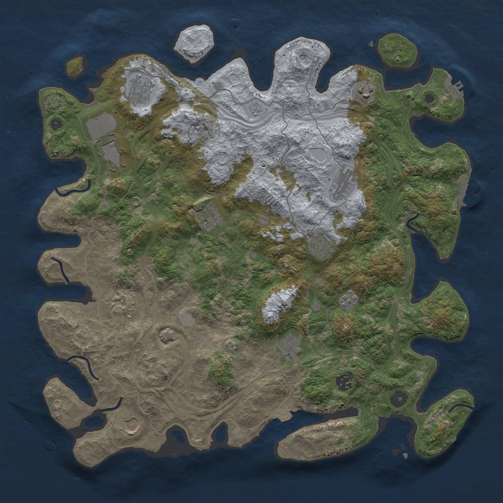 Rust Map: Procedural Map, Size: 4500, Seed: 36272086, 19 Monuments
