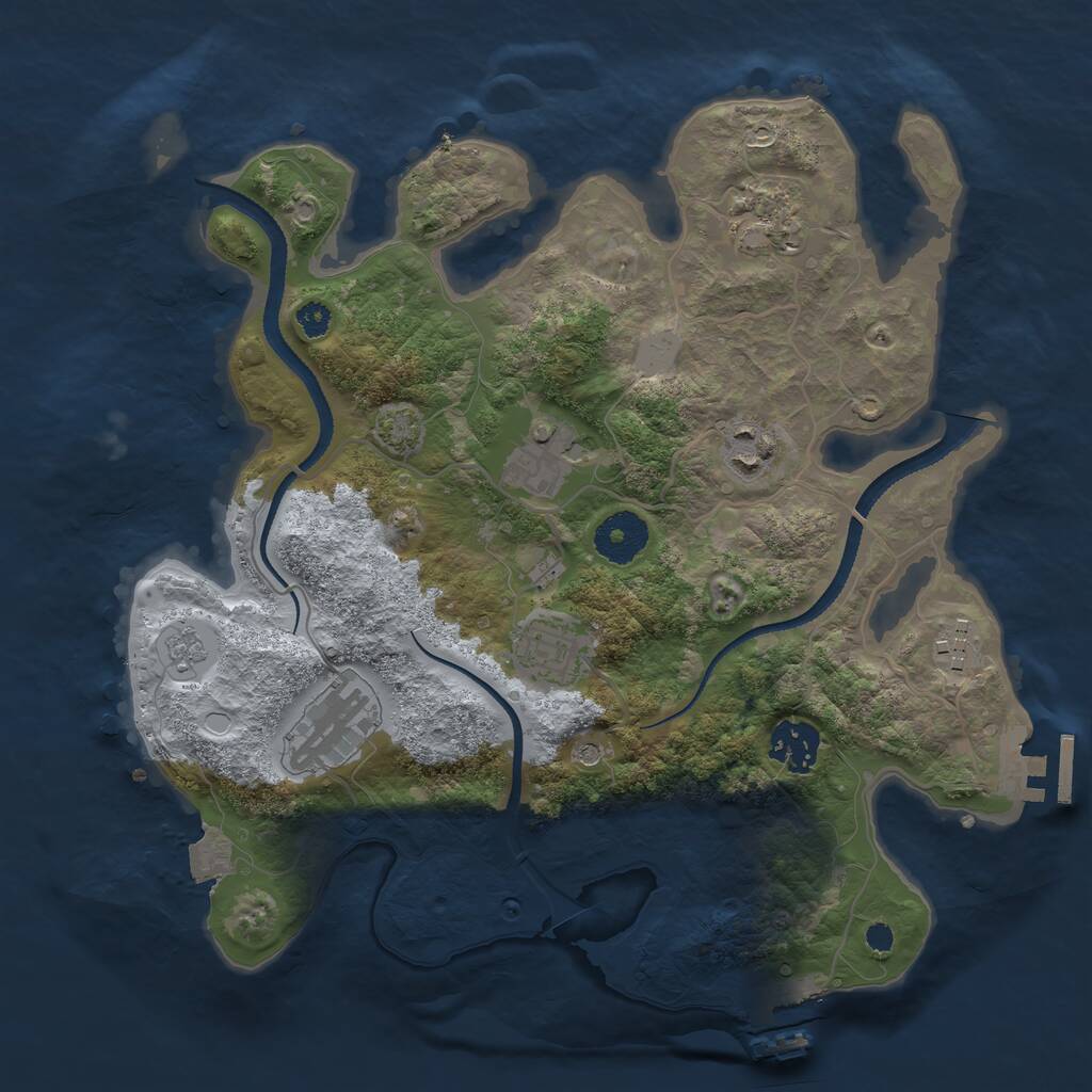 Rust Map: Procedural Map, Size: 3200, Seed: 224653, 13 Monuments