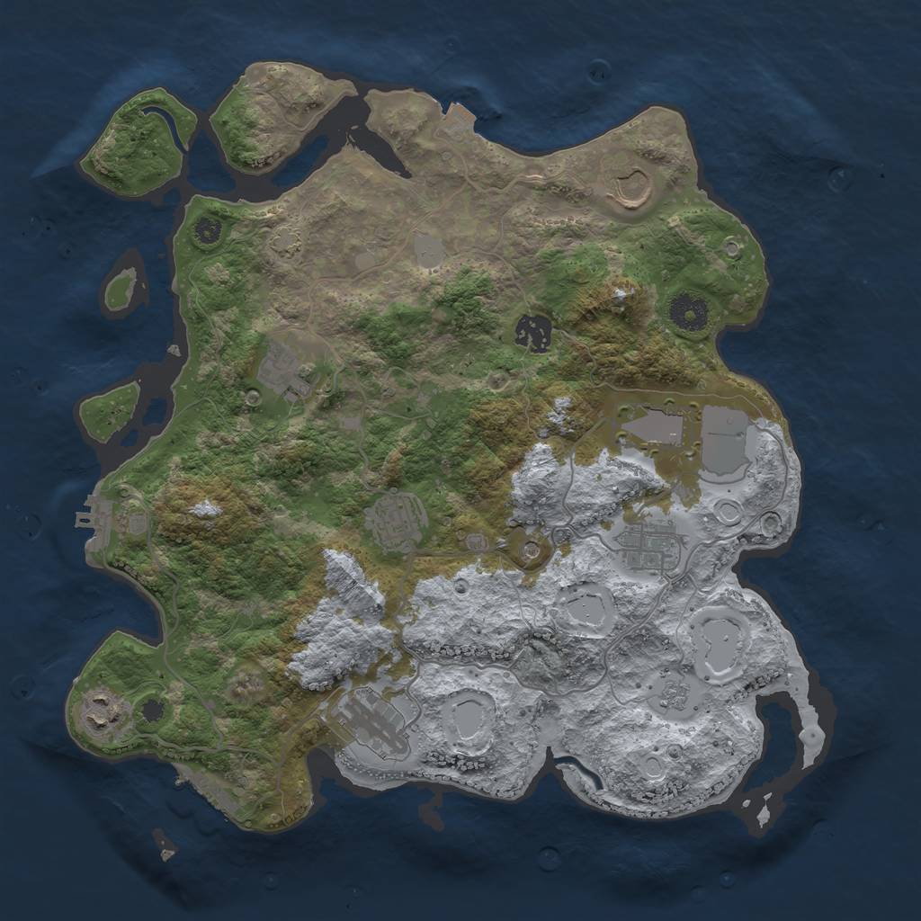 Rust Map: Procedural Map, Size: 3600, Seed: 5112023, 16 Monuments