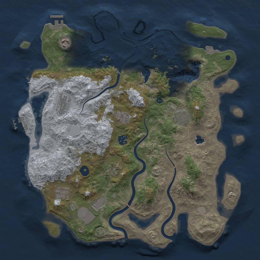 Rust Map: Procedural Map, Size: 4000, Seed: 339934900, 15 Monuments
