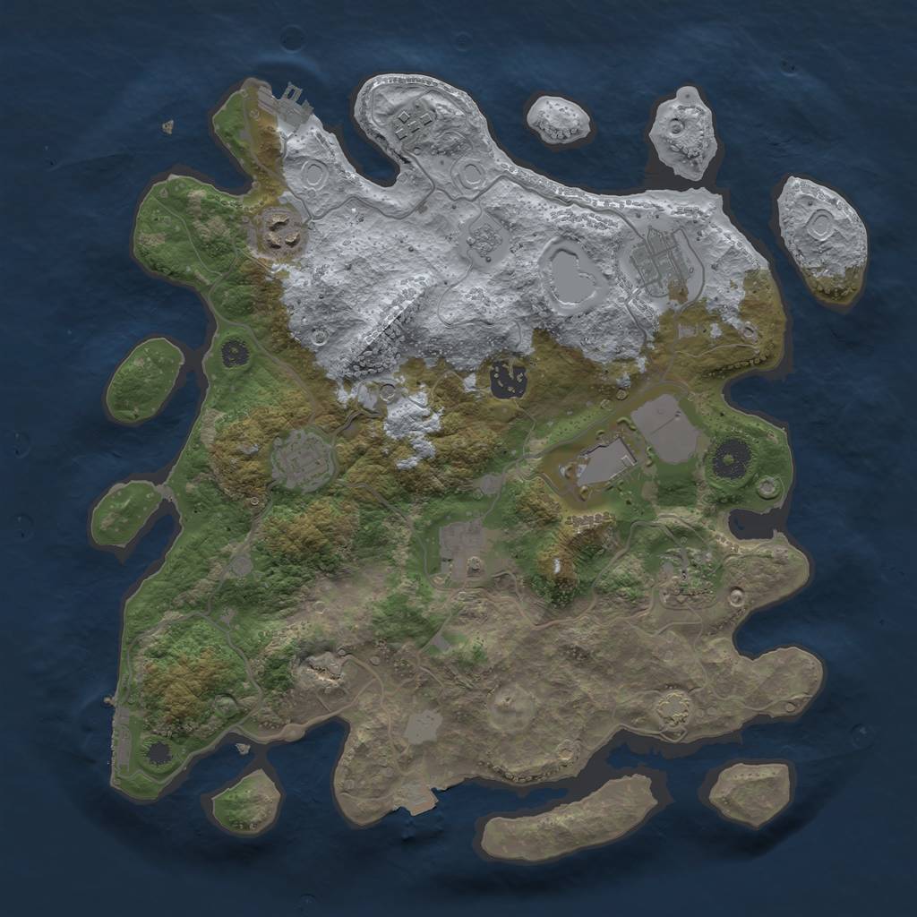 Rust Map: Procedural Map, Size: 3500, Seed: 3112023, 16 Monuments