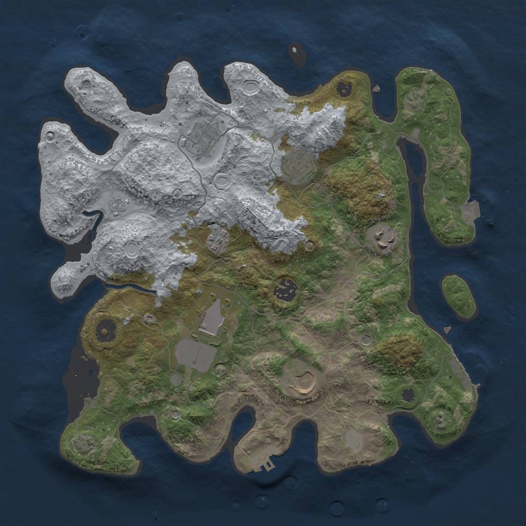 Rust Map: Procedural Map, Size: 3500, Seed: 1513716367, 15 Monuments