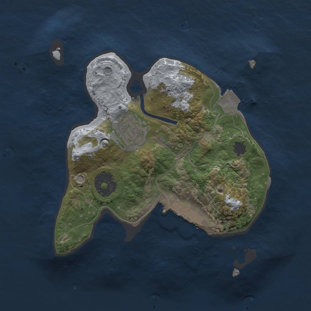 Rust Map: Procedural Map, Size: 2000, Seed: 1241235897, 5 Monuments
