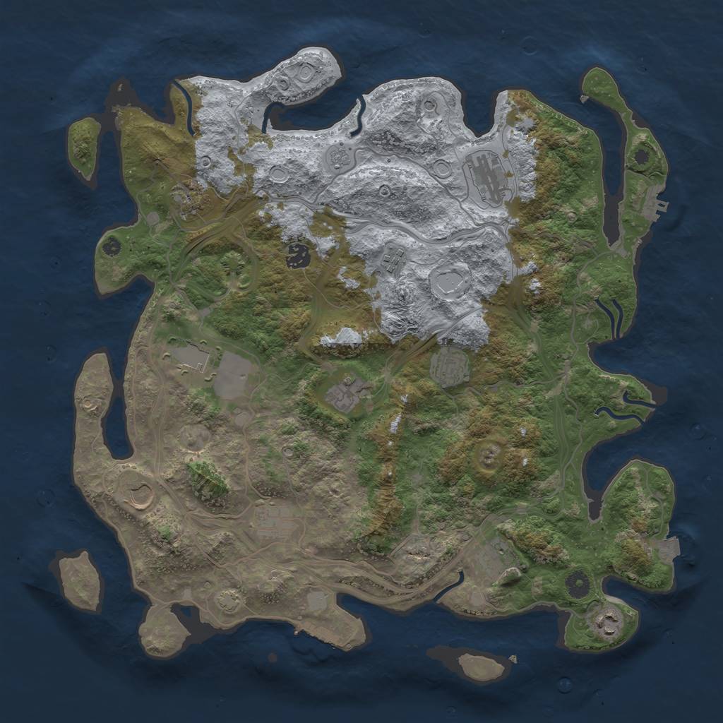 Rust Map: Procedural Map, Size: 4250, Seed: 741117249, 19 Monuments