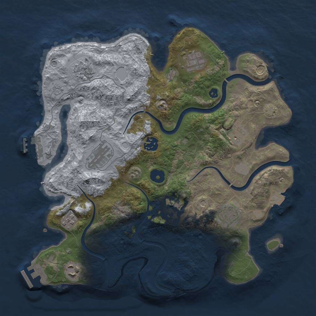 Rust Map: Procedural Map, Size: 3300, Seed: 2116333864, 15 Monuments