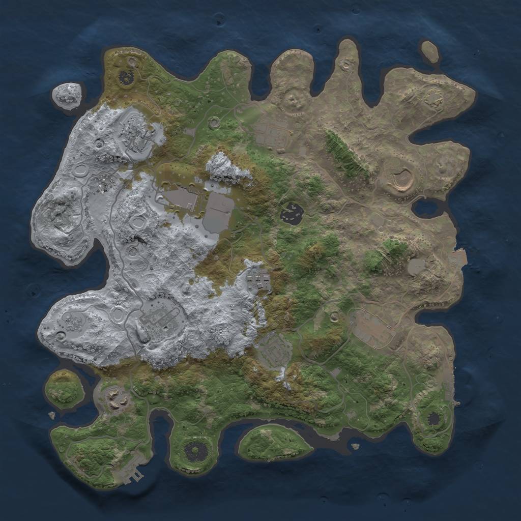 Rust Map: Procedural Map, Size: 3500, Seed: 42584742, 18 Monuments