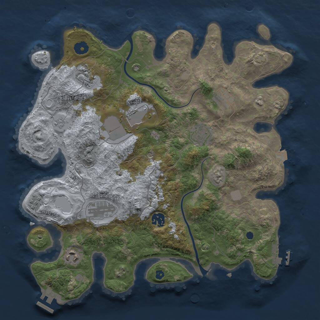 Rust Map: Procedural Map, Size: 3500, Seed: 42584742, 14 Monuments