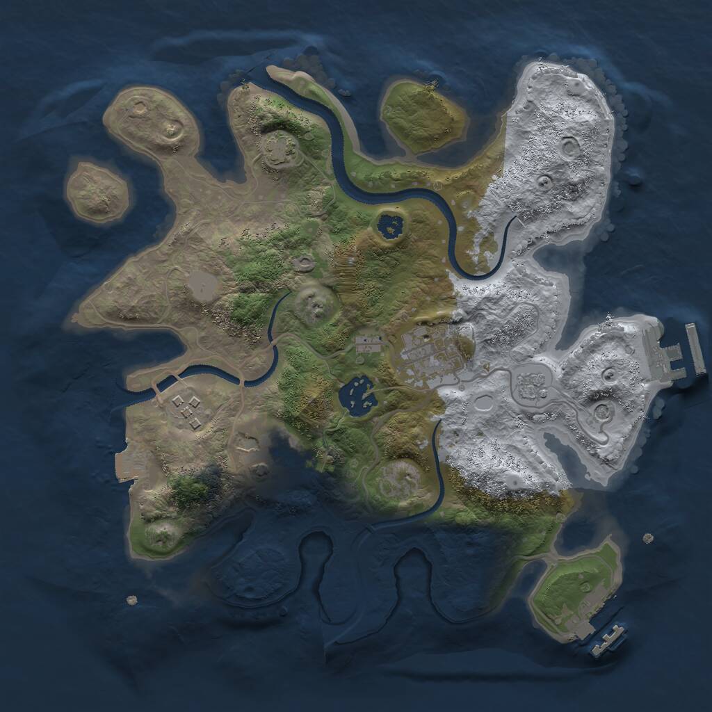 Rust Map: Procedural Map, Size: 2800, Seed: 13337, 10 Monuments