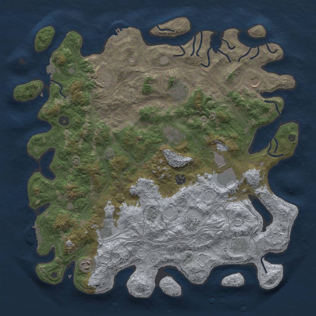 Rust Map: Procedural Map, Size: 4500, Seed: 861318752, 19 Monuments