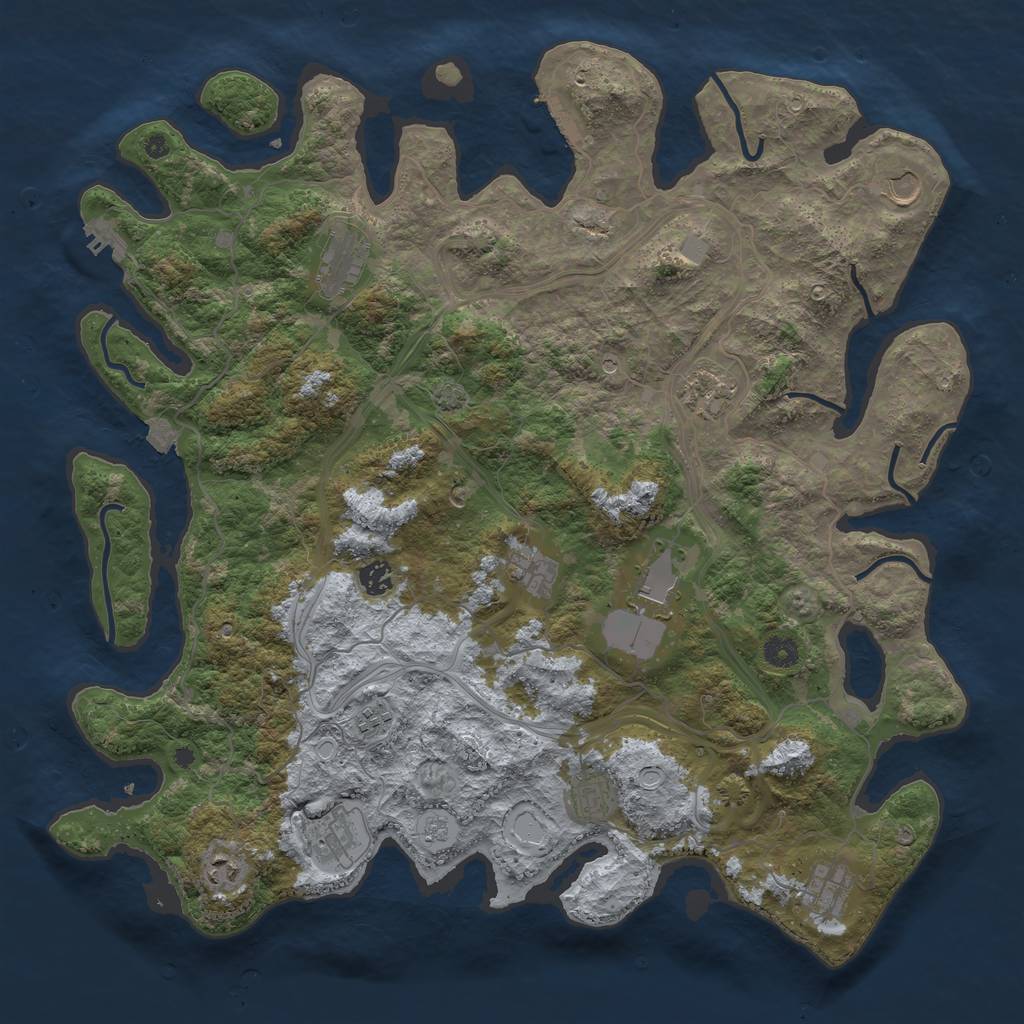 Rust Map: Procedural Map, Size: 4500, Seed: 318, 19 Monuments