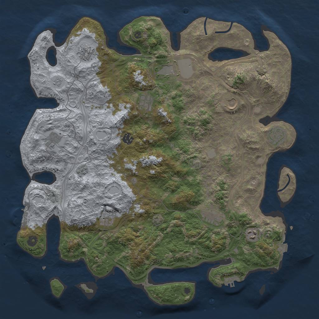 Rust Map: Procedural Map, Size: 4400, Seed: 9467246, 19 Monuments