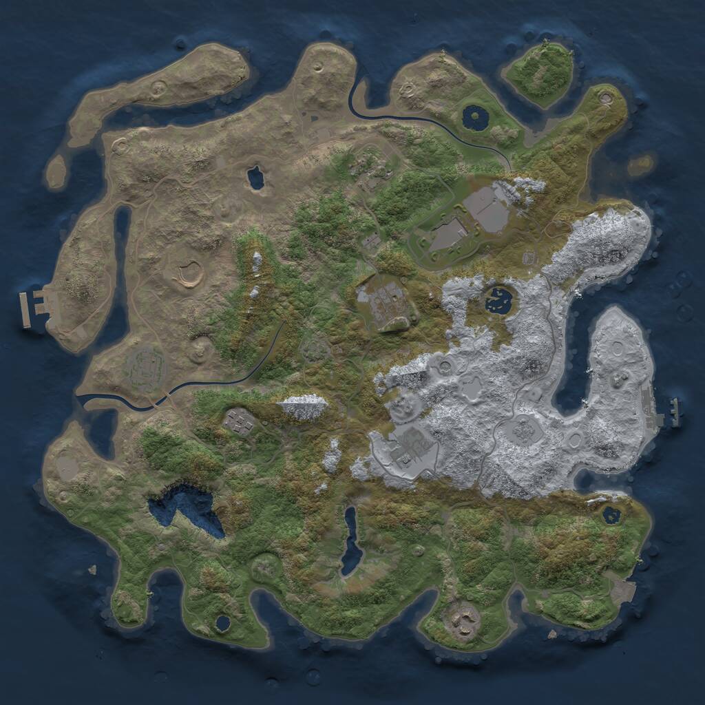Rust Map: Procedural Map, Size: 4000, Seed: 1785579901, 15 Monuments