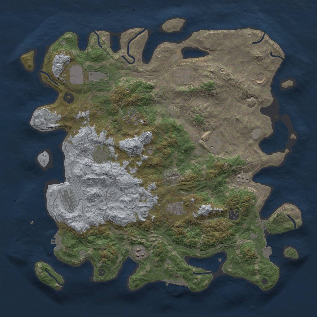 Rust Map: Procedural Map, Size: 4300, Seed: 74182849, 19 Monuments