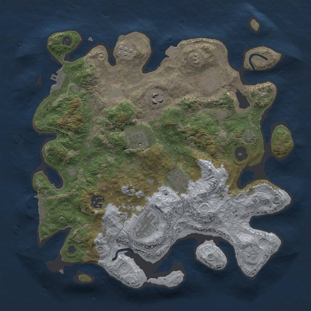 Rust Map: Procedural Map, Size: 3355, Seed: 201, 15 Monuments