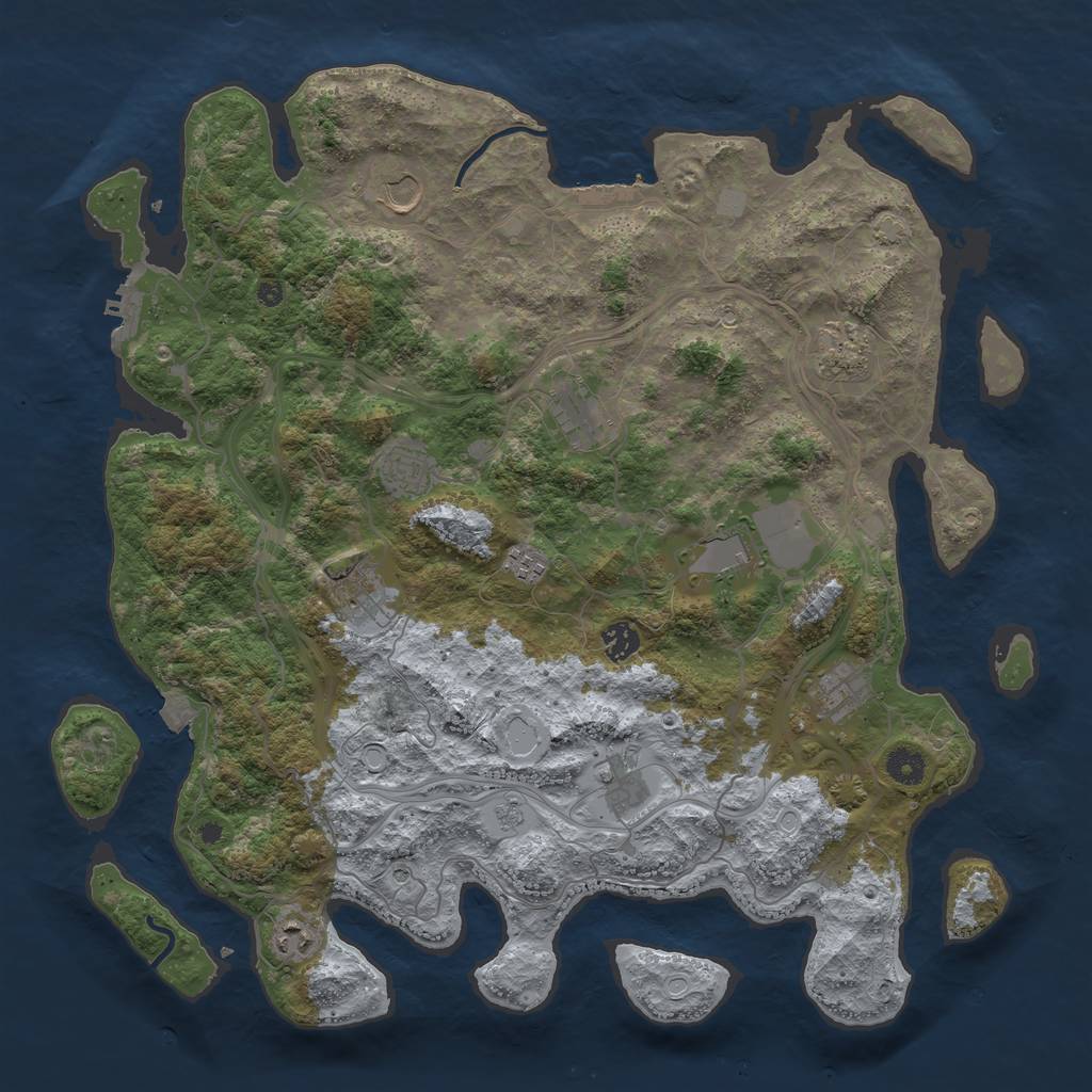 Rust Map: Procedural Map, Size: 4300, Seed: 79796609, 19 Monuments