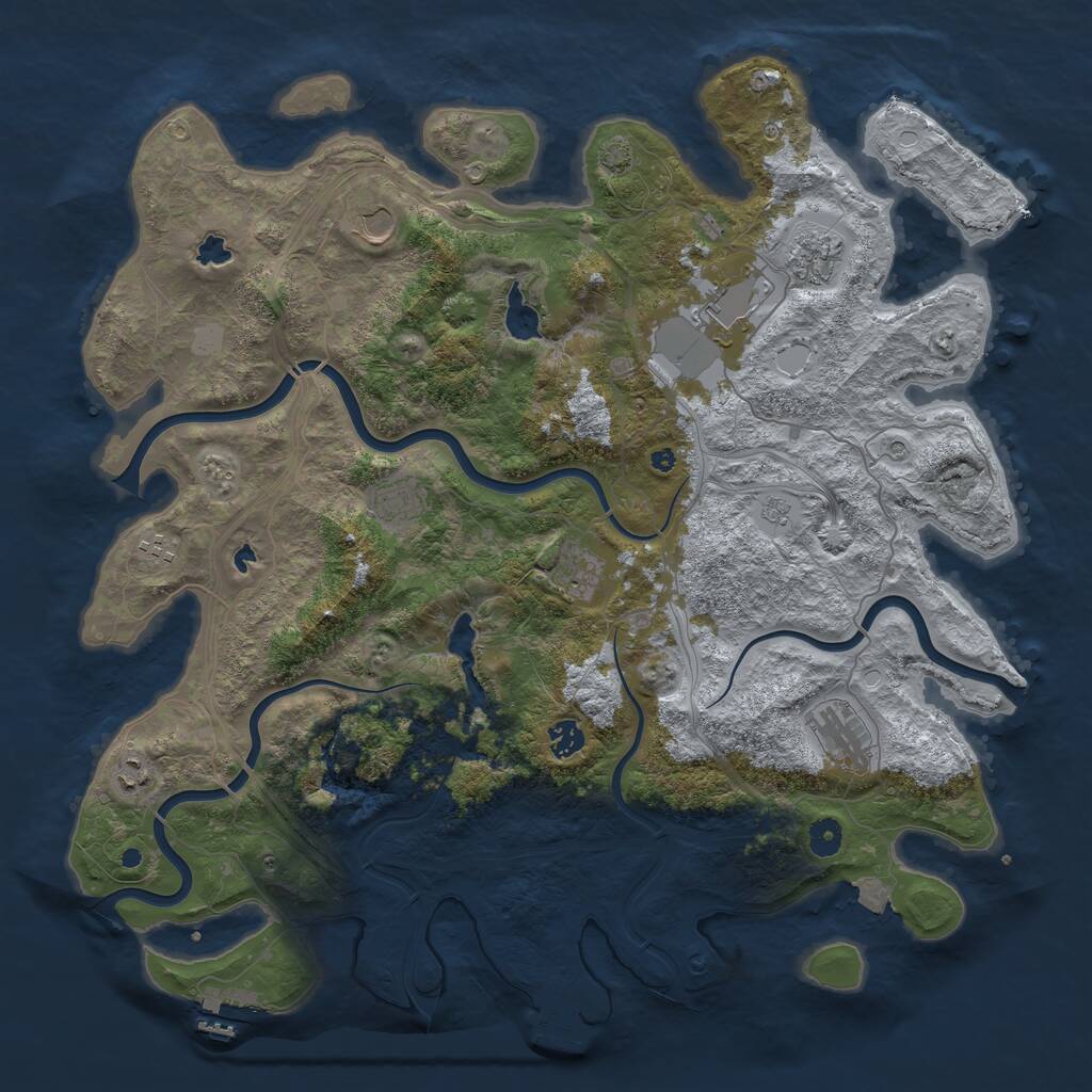 Rust Map: Procedural Map, Size: 4500, Seed: 540403027, 15 Monuments