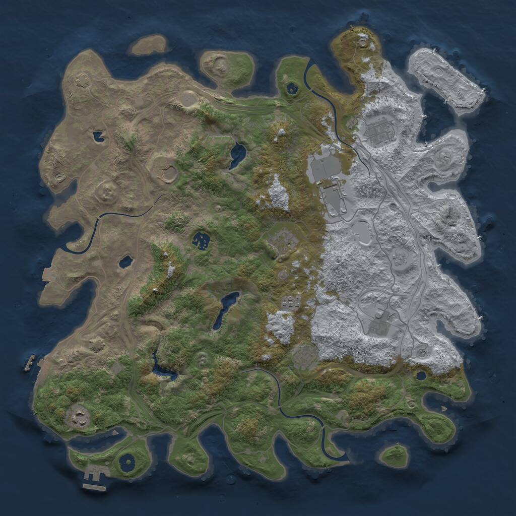 Rust Map: Procedural Map, Size: 4500, Seed: 540403027, 15 Monuments