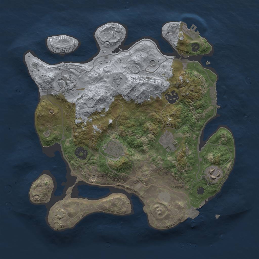 Rust Map: Procedural Map, Size: 3000, Seed: 32846281, 13 Monuments