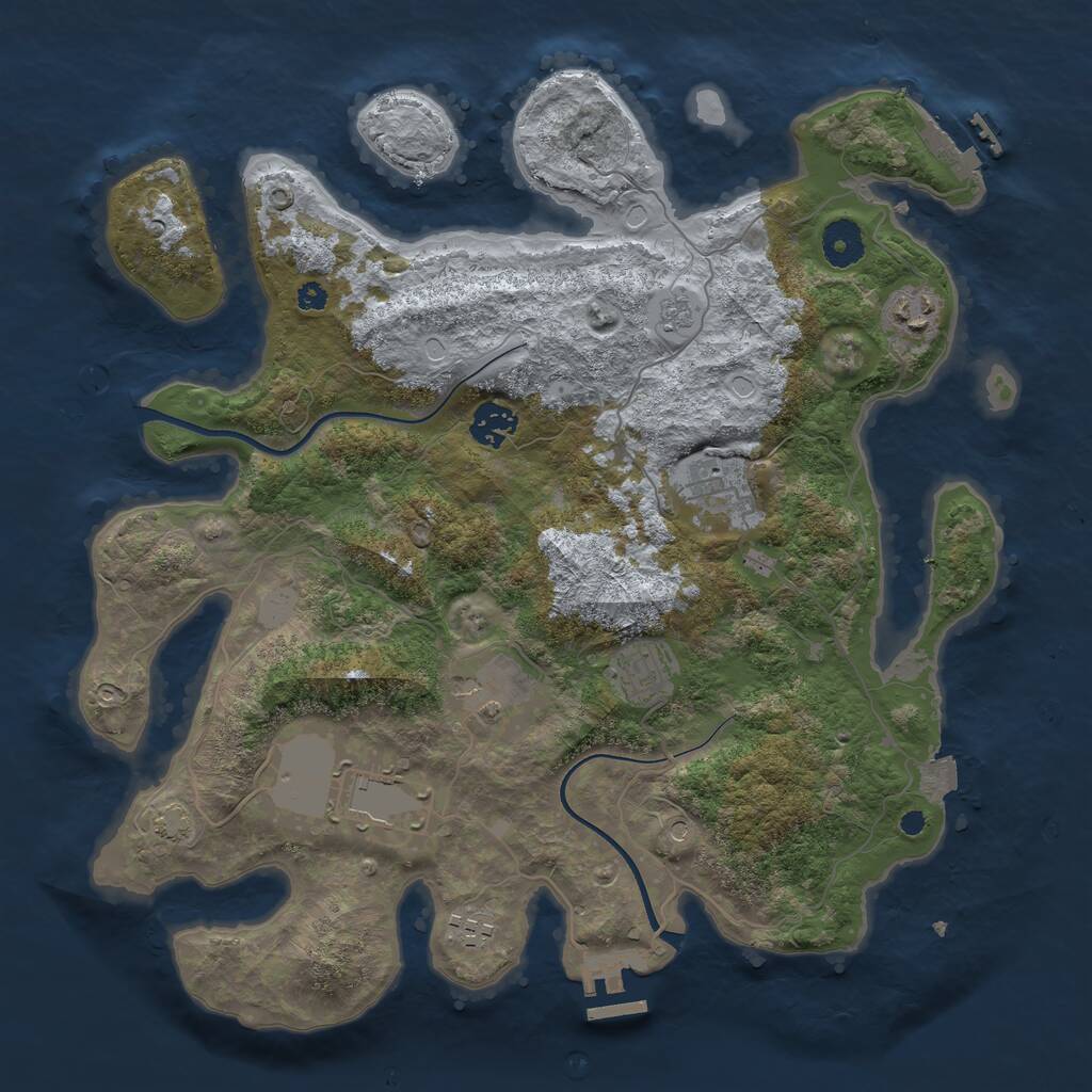 Rust Map: Procedural Map, Size: 3650, Seed: 16781067, 13 Monuments
