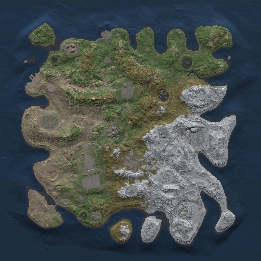 Rust Map: Procedural Map, Size: 3700, Seed: 2986935, 17 Monuments