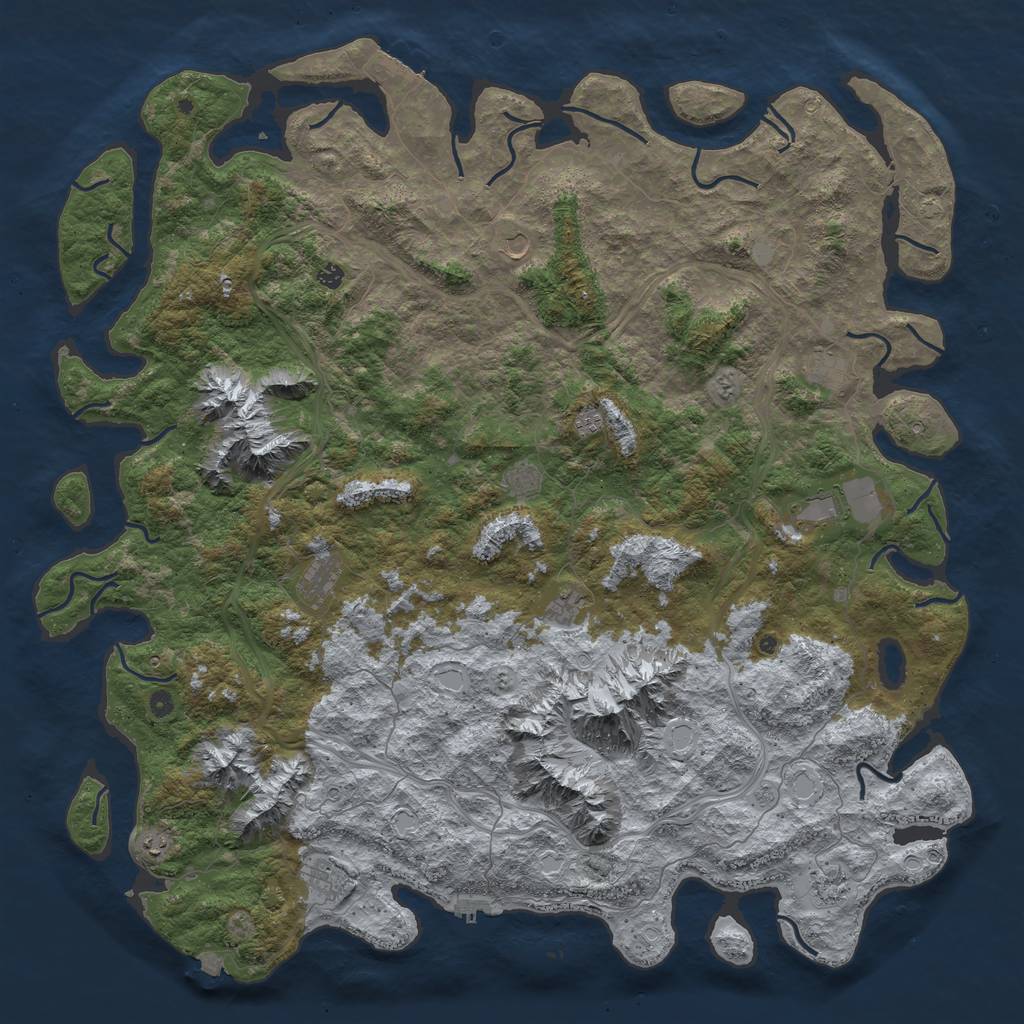 Rust Map: Procedural Map, Size: 6000, Seed: 35269, 19 Monuments