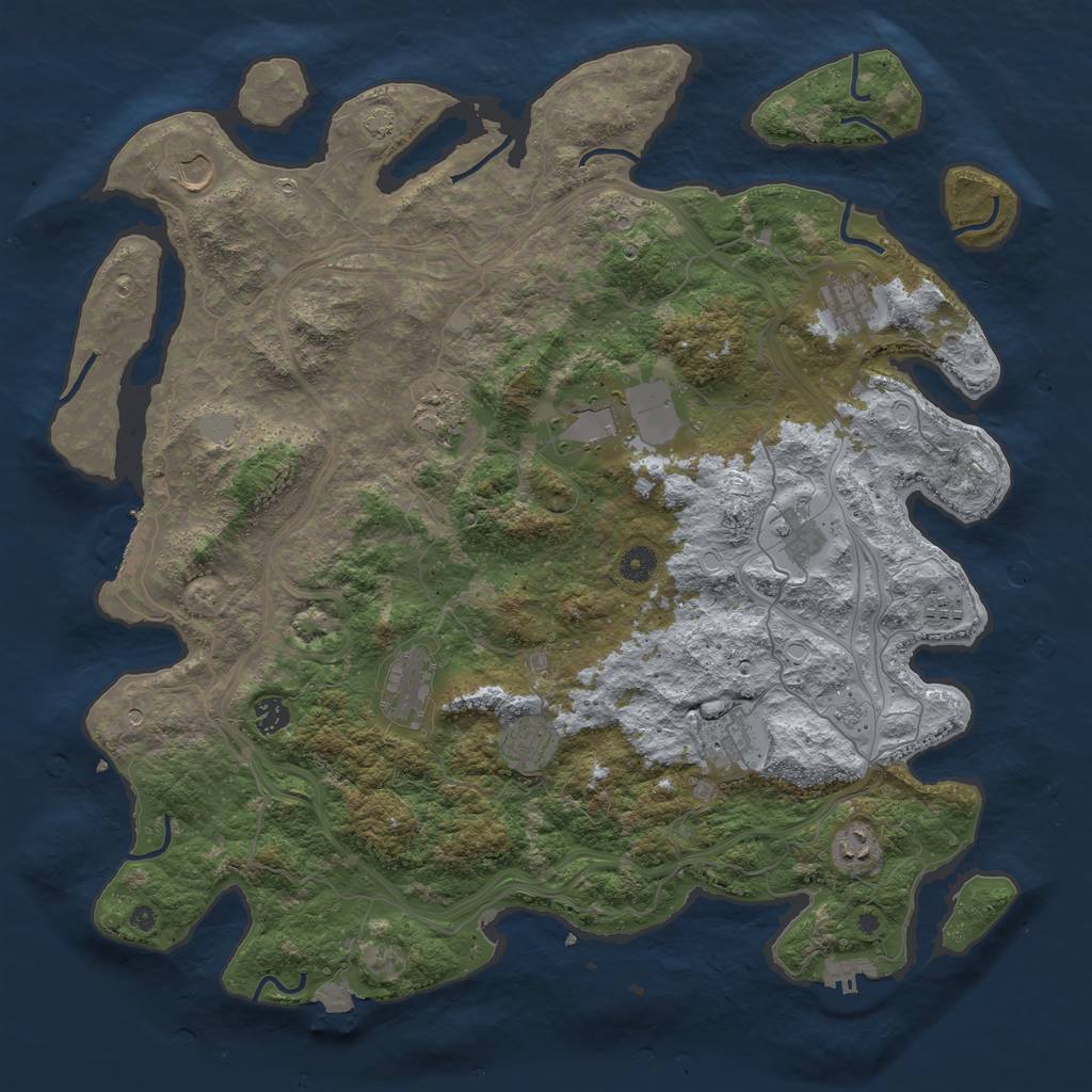 Rust Map: Procedural Map, Size: 4500, Seed: 1677392784, 19 Monuments