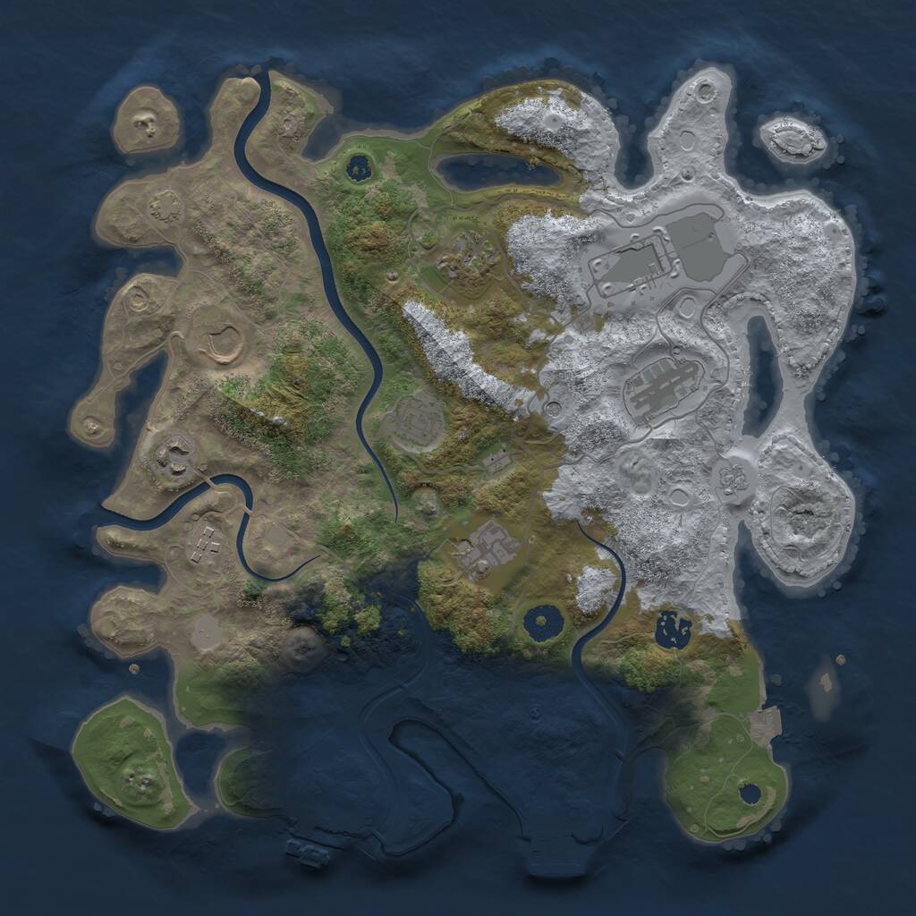 Rust Map: Procedural Map, Size: 3650, Seed: 8384, 15 Monuments