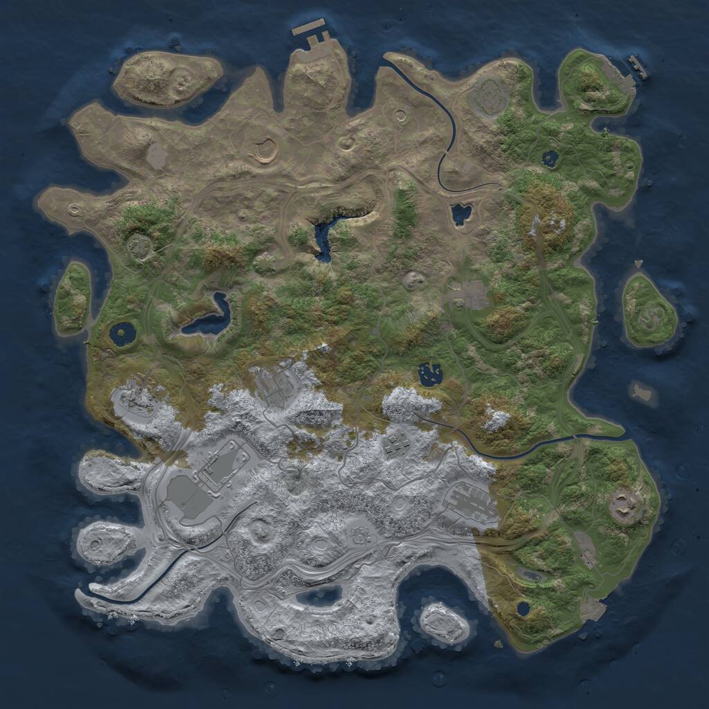 Rust Map: Procedural Map, Size: 4250, Seed: 1916711577, 16 Monuments