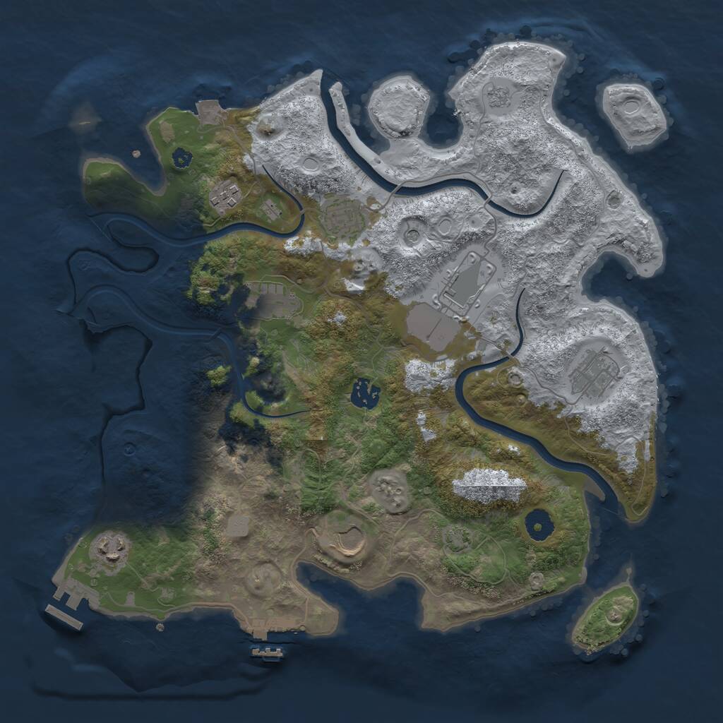 Rust Map: Procedural Map, Size: 3650, Seed: 97992194, 14 Monuments