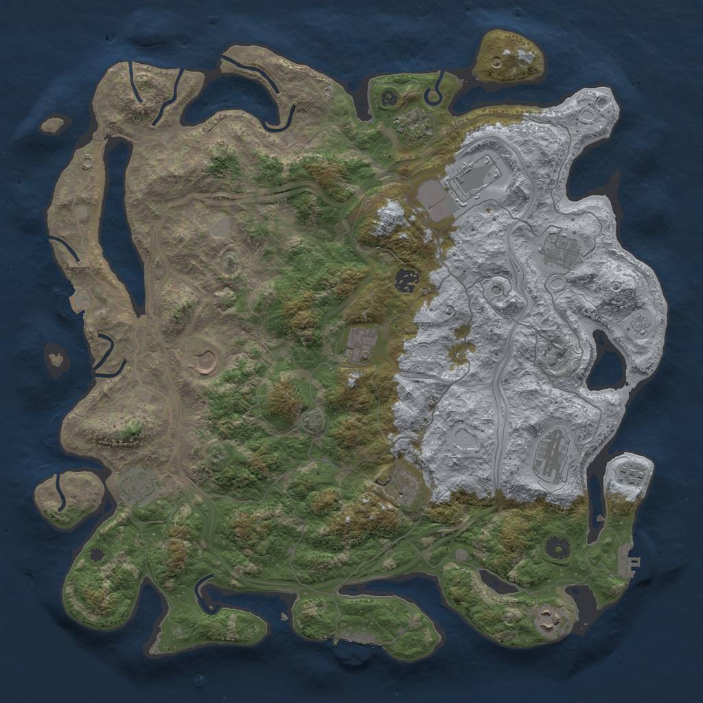 Rust Map: Procedural Map, Size: 4400, Seed: 92042020, 19 Monuments