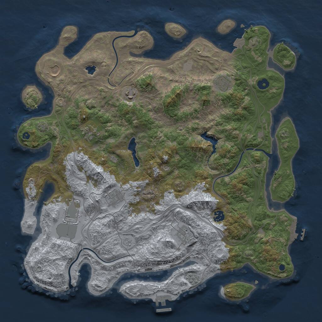Rust Map: Procedural Map, Size: 4300, Seed: 78928265, 15 Monuments