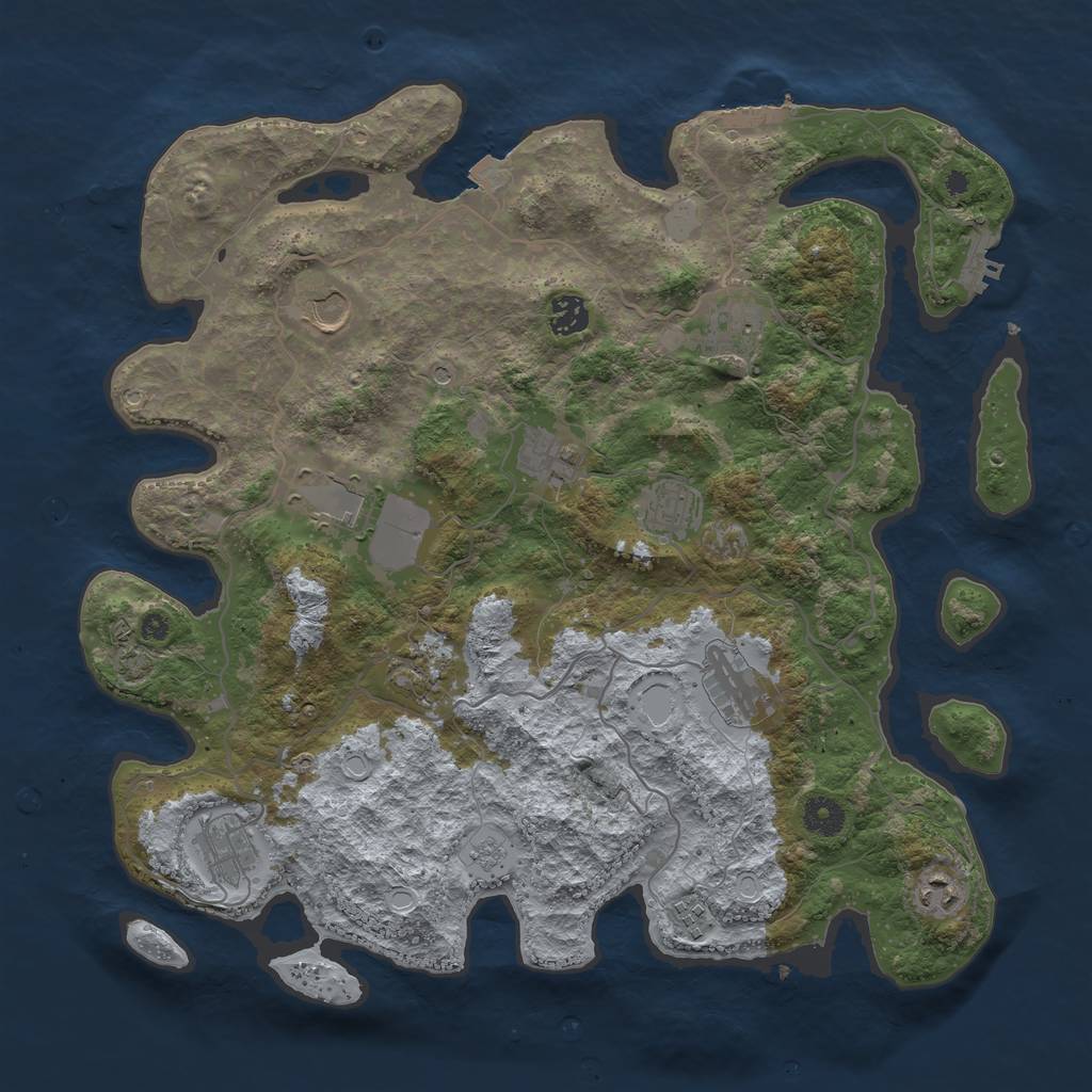 Rust Map: Procedural Map, Size: 4000, Seed: 867385192, 19 Monuments
