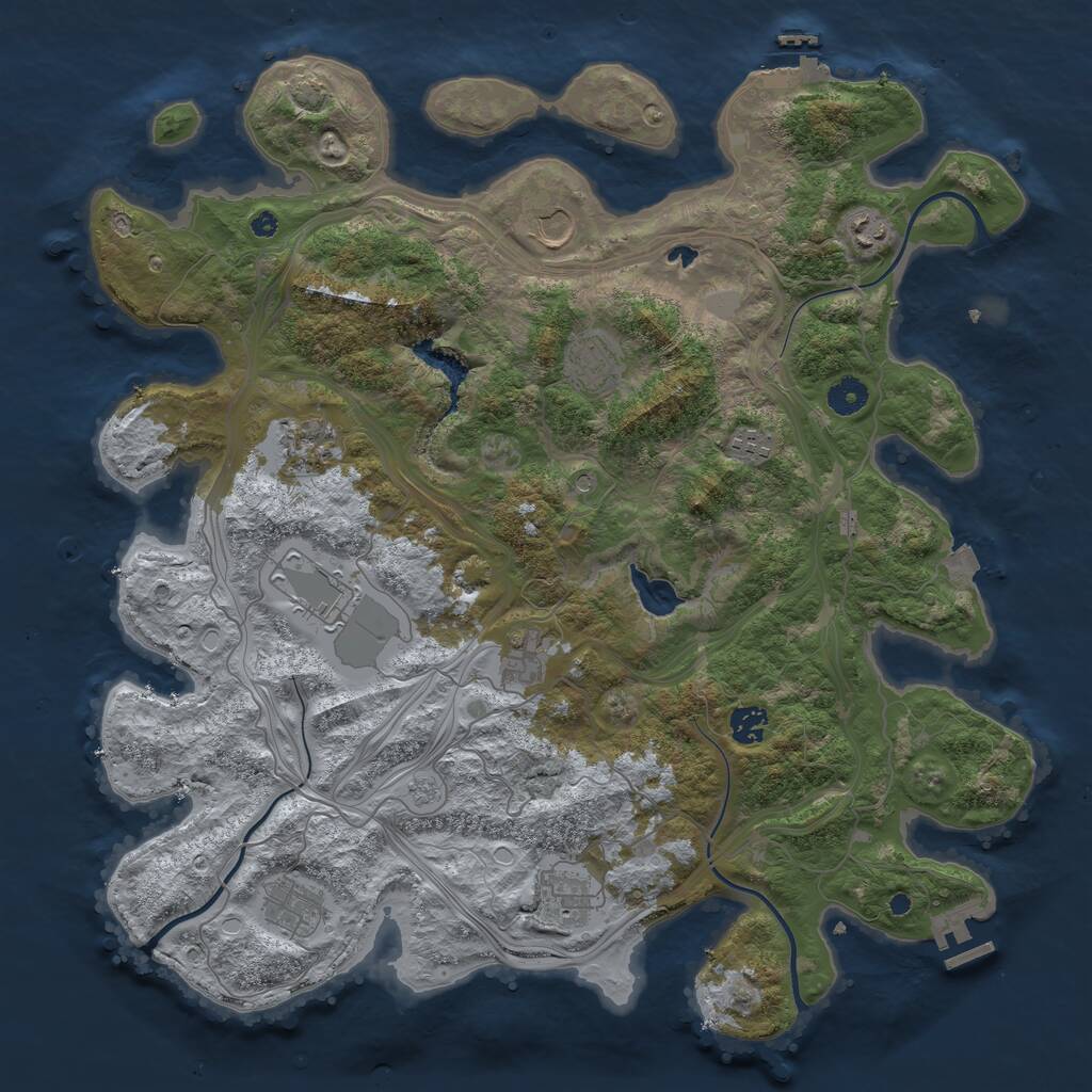 Rust Map: Procedural Map, Size: 4250, Seed: 25071987, 16 Monuments