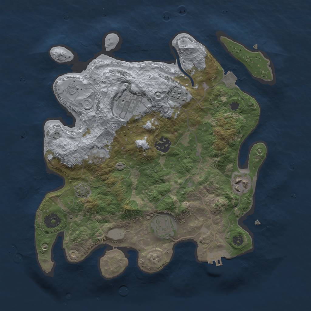 Rust Map: Procedural Map, Size: 3000, Seed: 502334942, 11 Monuments