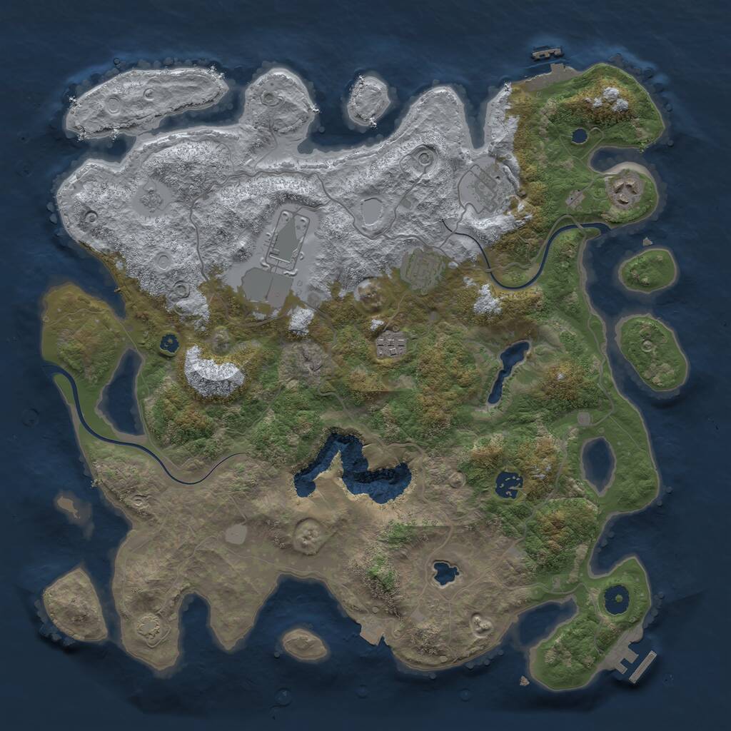 Rust Map: Procedural Map, Size: 4000, Seed: 203112023, 12 Monuments