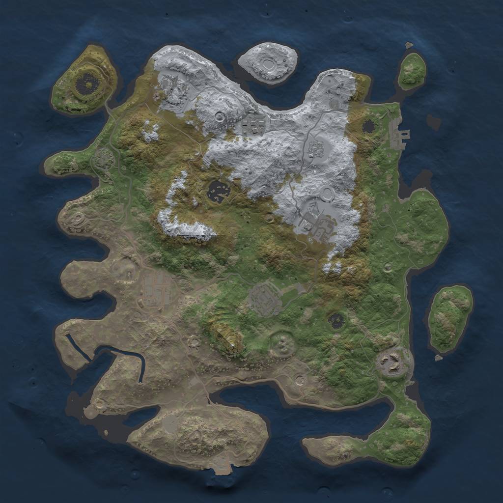 Rust Map: Procedural Map, Size: 3400, Seed: 54659756, 14 Monuments