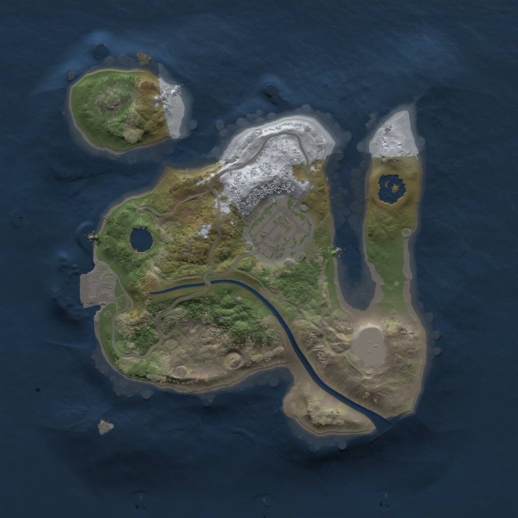 Rust Map: Procedural Map, Size: 1800, Seed: 11111, 2 Monuments