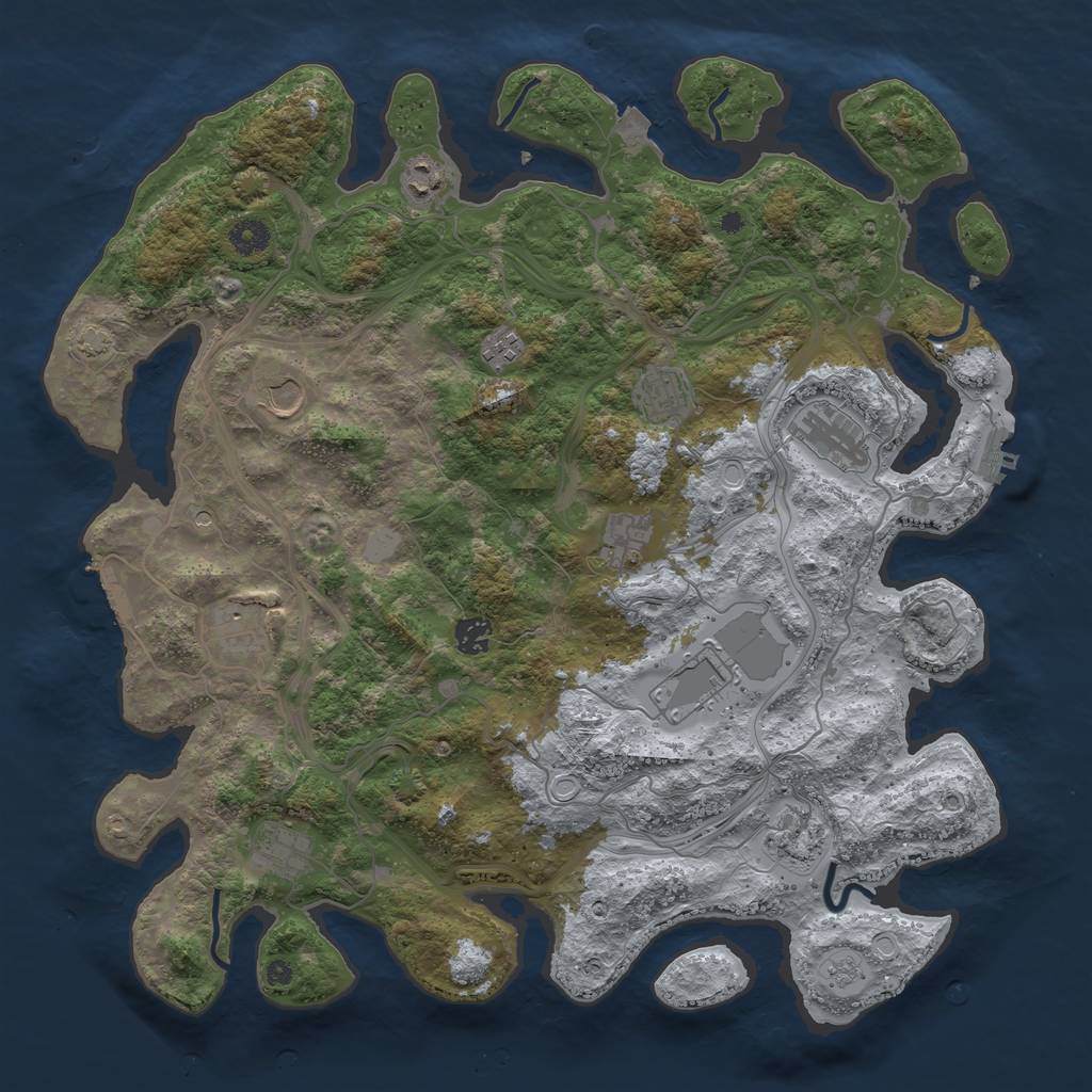 Rust Map: Procedural Map, Size: 4250, Seed: 92648162, 19 Monuments