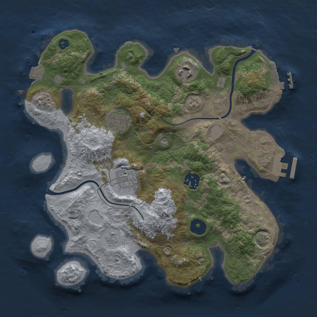 Rust Map: Procedural Map, Size: 3000, Seed: 622496606, 10 Monuments