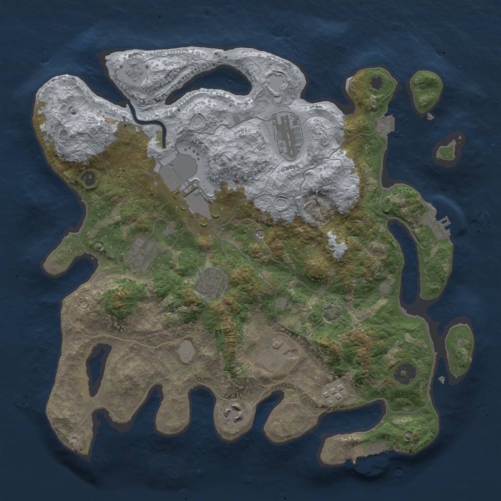 Rust Map: Procedural Map, Size: 3500, Seed: 4647479, 15 Monuments
